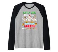 Just A Girl Who Loves Sheeps And Christmas Santa Sheep Raglan Baseball Tee