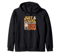 Just A Girl Who Loves Shiba Inu Retro 70s Doge Zip Hoodie