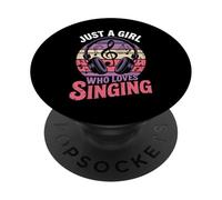Just A Girl Who Loves Singing Music Lover Design PopSockets Adhesive PopGrip
