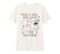 Just A Girl Who Loves Sketching Cute Creative Artist Graphic Premium T-Shirt