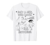 Just A Girl Who Loves Sketching Cute Creative Artist Graphic Value Graphic T-Shirt