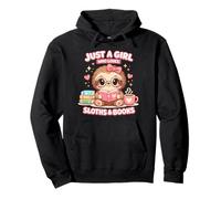 Just A Girl Who Loves Sloths And Books Cute Sloth Pullover Hoodie