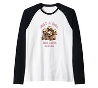 Just a Girl who Loves Sloths - Cute Graphic Design Raglan Baseball Tee