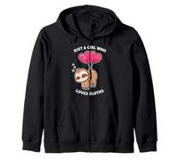 Just a Girl Who Loves Sloths - Funny Sloth Lover Zip Hoodie