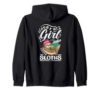 Just A Girl Who Loves Sloths Funny Sloth Zip Hoodie