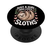 Just A Girl Who Loves Sloths Sloth Animal Lovers Nature PopSockets Adhesive PopGrip