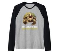 Just a Girl who Loves Snapping Turtles. Snapping Turtle Raglan Baseball Tee
