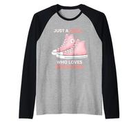 Just a Girl Who Loves Sneakers Pink Cute Style Funny Raglan Baseball Tee