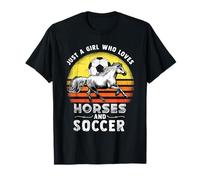 Just A Girl Who Loves Soccer And Horses Horseback Riding T-Shirt