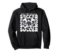Just A Girl Who Loves Soccer Mom Coquette Bow Pullover Hoodie