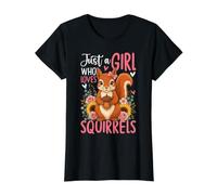 Just a Girl Who Loves Squirrels Value Graphic T-Shirt, Women, Black, XS