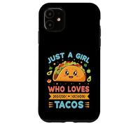 Just a Girl Who Loves Tacos Cute Kawaii Foodie Cartoon Case for iPhone 11