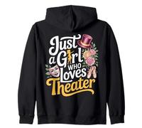 Just a Girl Who Loves Theater Cute Actress Stage Performers Zip Hoodie