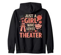 Just A Girl Who Loves Theater Funny Musical Theatre Nerd Kid Zip Hoodie