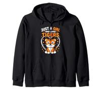 Just A Girl Who Loves Tigers Cute Tiger Design Zip Hoodie