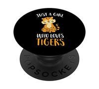 Just A Girl Who Loves Tigers Cute Tiger PopSockets Swappable PopGrip