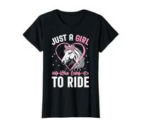 Just A Girl Who Loves to Ride Funny Equestrian Horse Lovers T-Shirt