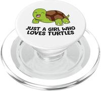 Just A Girl Who Loves Turtles Cartoon Sea Turtle Girl PopSockets PopGrip for MagSafe