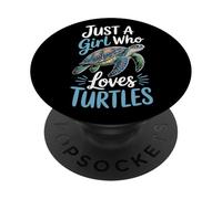 Just A Girl Who Loves Turtles Marine Biology Fans PopSockets Adhesive PopGrip