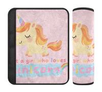 Just A Girl Who Loves Unicorns 2 Pack carseat Strap Covers Release Stress to Your Neck and Shoulders for Auto Protector para cinturón de carro