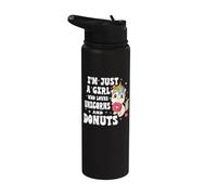 Just A Girl Who Loves Unicorns and Donuts Funny Donut Lovers Stainless Steel Insulated Water Bottle