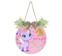 Just A Girl Who Loves Unicorns Decorative garage bathroom door signs unique sign for house for Spring Summer Fall winter Holiday Halloween Christmas easter decor