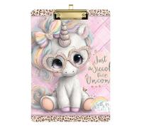 Just A Girl Who Loves Unicorns Physical Therapy clipboard Waterproof for Nursing Student Trade Quest Size 9 x 12 Gold