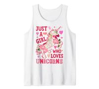Just A Girl Who Loves Unicorns Unicorn Silhouette Flower Tank Top