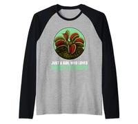 Just a Girl who Loves Venus Flytraps Venus Flytrap Raglan Baseball Tee