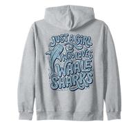 Just A Girl Who Loves Whale Sharks Boho Art Zip Hoodie