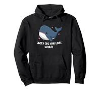 Just A Girl Who Loves Whales Cute Blue Whale Pullover Hoodie