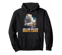 Just a Girl who loves White Lions White Lion Pullover Hoodie