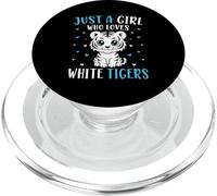 Just A Girl Who Loves White Tigers Cute Tiger Cub PopSockets PopGrip for MagSafe