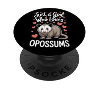 Just A Girl Who Loves Wild Opossums Critter Obsessed PopSockets Adhesive PopGrip