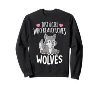 Just A Girl Who Loves Wolves Cute Gray Wolf Lover Sweatshirt