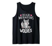 Just A Girl Who Loves Wolves Cute Gray Wolf Lover Tank Top