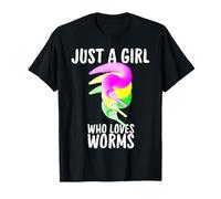 Just a Girl Who Loves Worms T-Shirt, Fuzzy Worm Toy String T-Shirt