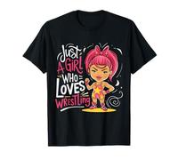 Just a Girl Who Loves Wrestling Cute Girl Wrestler Birthday T-Shirt