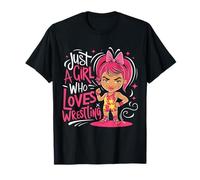 Just a Girl Who Loves Wrestling Cute Girl Wrestler Birthday T-Shirt