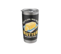 Just A Girl Who Puts Butter On Everything Snacks Food Lover Stainless Steel Insulated Tumbler