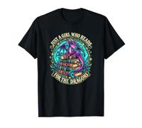 Just a Girl Who Reads for the Dragons Fantasy Book Fan T-Shirt