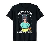 Just A Girl Who Really Loves Anime And Dogs Pastel Goth Girl T-Shirt