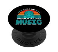 Just A Girl Who Really Loves Music PopSockets Adhesive PopGrip
