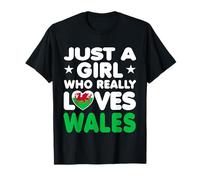 Just A Girl Who Really Loves Wales Souvenirs Welsh Flag T-Shirt