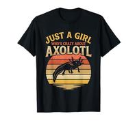 Just a Girl Whos Crazy About Axolotl Retro Amphibian Lovers T-Shirt