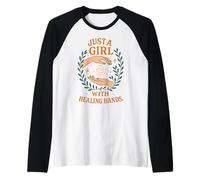 Just A Girl With Healing Hands Raglan Baseball Tee