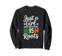 Just A Girl With Irish Roots Ireland Flag Sweatshirt