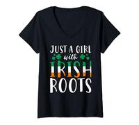 Just A Girl With Irish Roots V-Neck T-Shirt