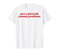 Just A Girl with Tummy Problems Funny Relatable Meme IBS Pun Value Graphic T-Shirt, Men, White, L