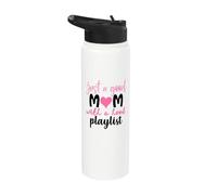 Just A Good Mom with A Hood Playlist Stainless Steel Insulated Water Bottle
